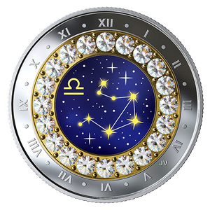 2019 Весы: Zodiac Series - Чистая серебряная монета с кристаллами Swarovski